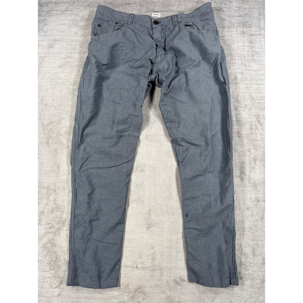Miss Sixty Pants Womens 36 Blue Trousers Pinstripe Linen Blend Made in Italy